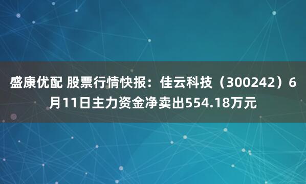 盛康优配 股票行情快报:佳云科技(300242)6月11日主力资金净卖出554.18万元